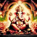 Lord Ganesha seated majestically with divine aura, symbolizing the right of first worship.