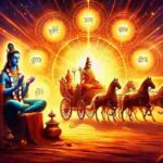 Spiritual artwork of Lord Krishna and Arjuna on the battlefield, symbolizing Gita Dhyana as the gateway to eternal wisdom and insights.